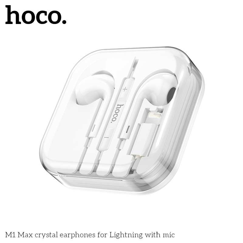 HOCO M1 Max crystal earphones for iP with mic white